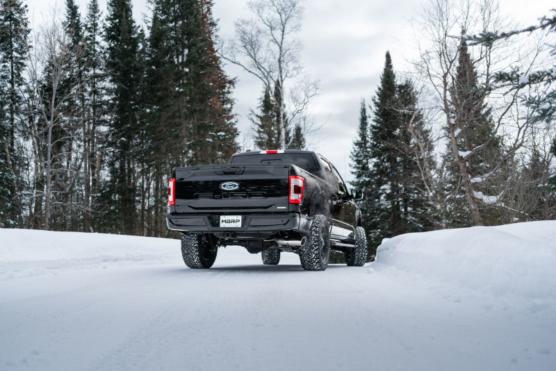 MBRP S5209BLK 2021+ Ford F150 2.7L/3.5L/5.0L 4in Black-Coated AL Steel Cat-Back - RACE VERSION