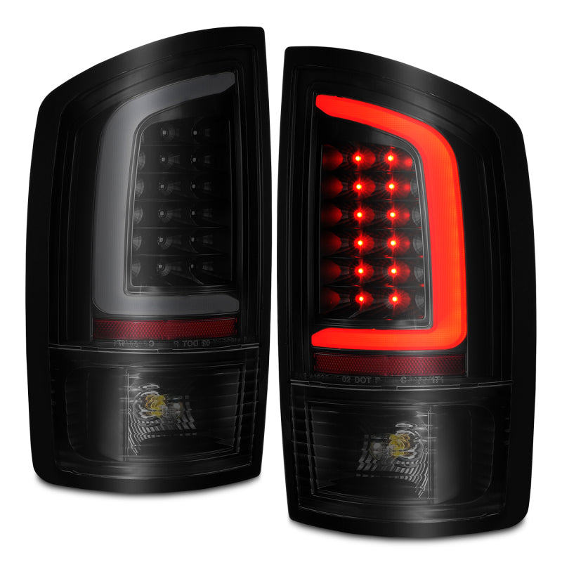 ANZO 311369 2002-2006 Dodge RAM 1500 LED Tail Lights w/ Light Bar Black Housing Smoke Lens