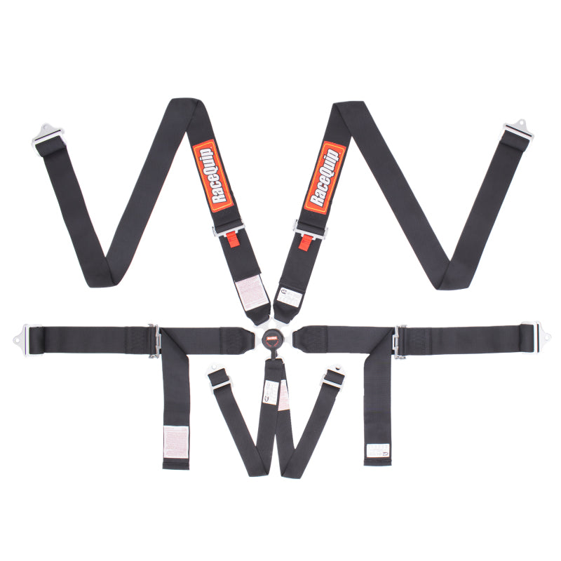 Racequip RQP744004 6pt Harness Camlock SFI P/U Sportsman Black