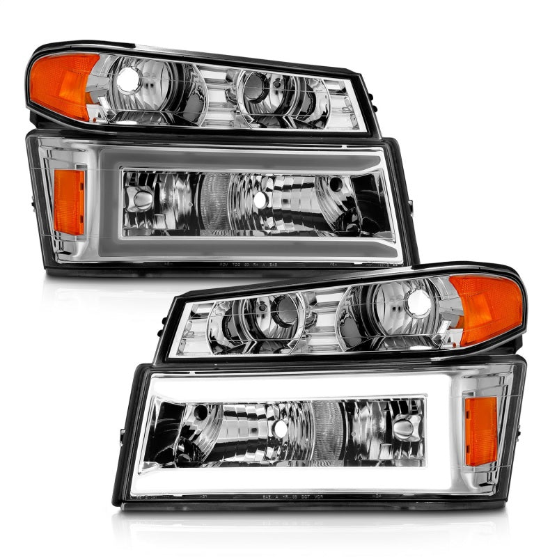 ANZO 111559 04-12 GM Colorado/Canyon/I-Series Crystal Headlights - w/ Light Bar Chrome Housing 4pcs
