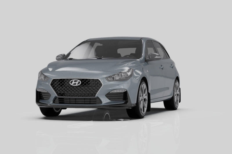 Rally Armor MF59-UR-BLK/WH 19-21 Hyundai Elantra GT N Line/i30 Black UR Mud Flap w/White Logo