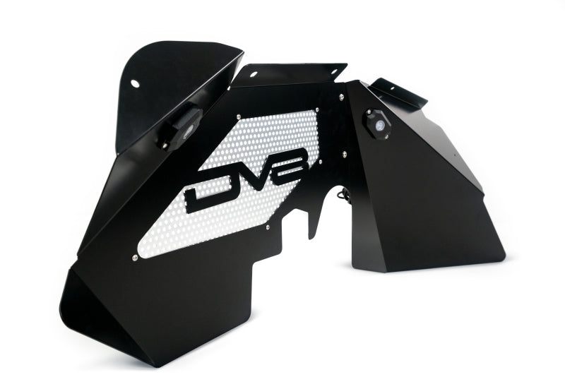DV8 Offroad INFEND-01FBRL 07-18 Jeep Wrangler JK Front Aluminum Inner Fender w/ Rock Lights - Black