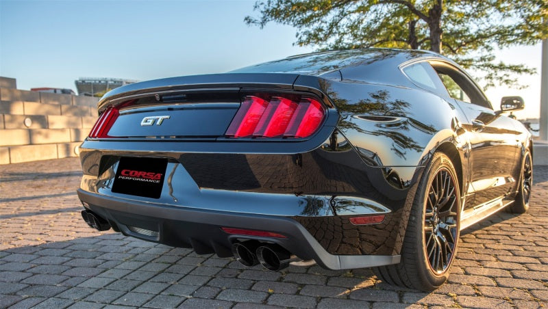 CORSA Performance 14334BLK Corsa 2015-2017 Ford Mustang GT 5.0 3in Axle Back Exhaust Black Quad Tips (Sport)