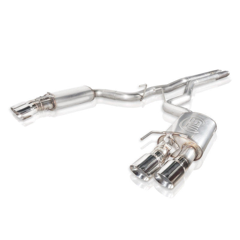 Stainless Works M18CBHFCV 2018+ Ford Mustang GT 3in Redline Series Catback H-Pipe w/Active Valves & Quad Tips