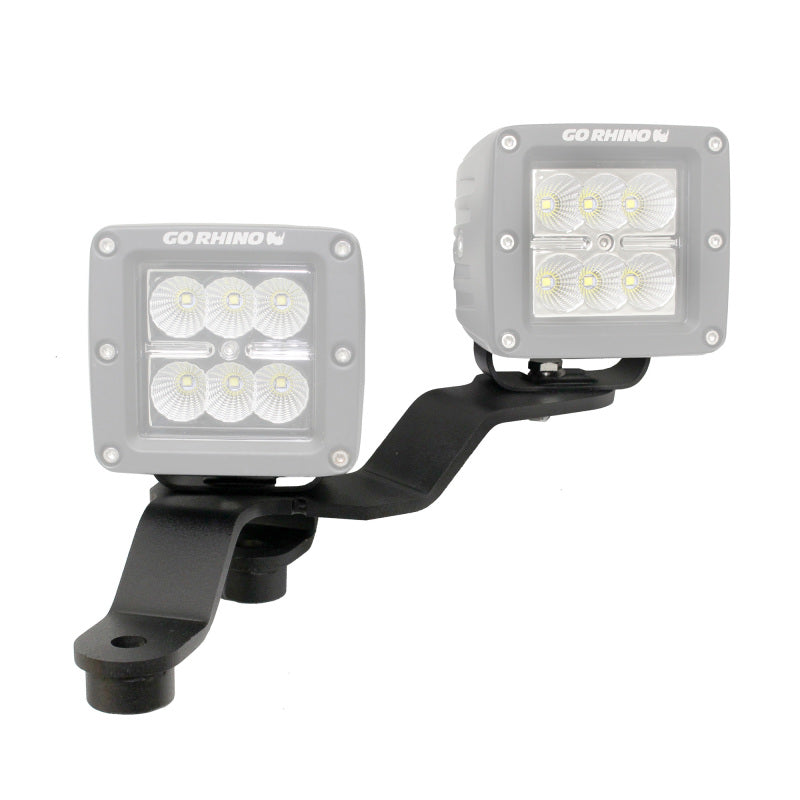 Go Rhino 730231T 18-20 Jeep Wrangler JL/JLU/Gladiator JT Light Mount - Two 3in Cubes Offset
