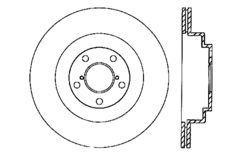 Stoptech 127.47025R StopTech 06-07 Subaru Impreza WRX (Exc STi) Slotted & Drilled Right Rear Rotor