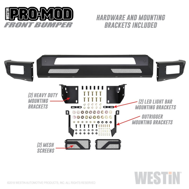 Westin 58-41075 2019 Dodge RAM 1500 ( Excludes 1500 Classic & Rebel Models ) Pro-Mod Front Bumper