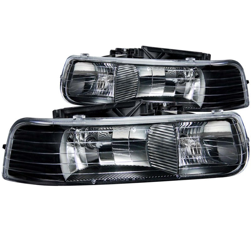 ANZO 111155 1999-2002 Chevrolet Silverado 1500 Crystal Headlights Black