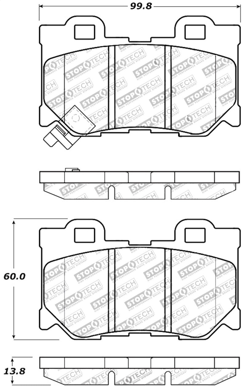 Stoptech 309.13470 StopTech Performance 08-09 Infiniti FX50/G37 Rear Brake Pads