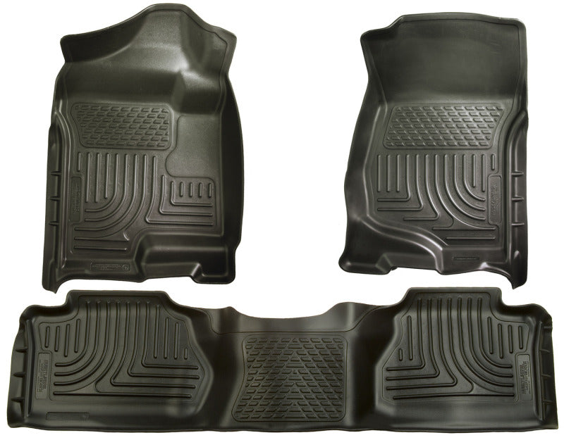 Husky Liners 98211 07-12 Chevy Silverado/GMC Sierra Extended Cab WeatherBeater Combo Black Floor Liners