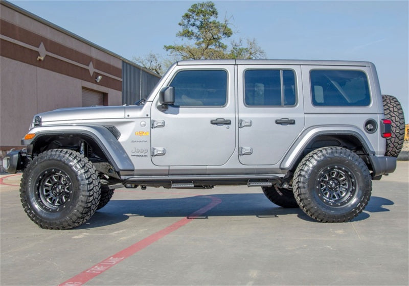 N-Fab J184RKRS4 RKR Rails 2018 Jeep Wrangler JL 4 Door Dab Length - Gloss Black - 1.75in