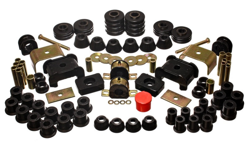Energy Suspension 3.18105G 73-80 Chev/GMC 4WD w/Aftermarket Front Springs Black Hyper-Flex Master Bushing Set