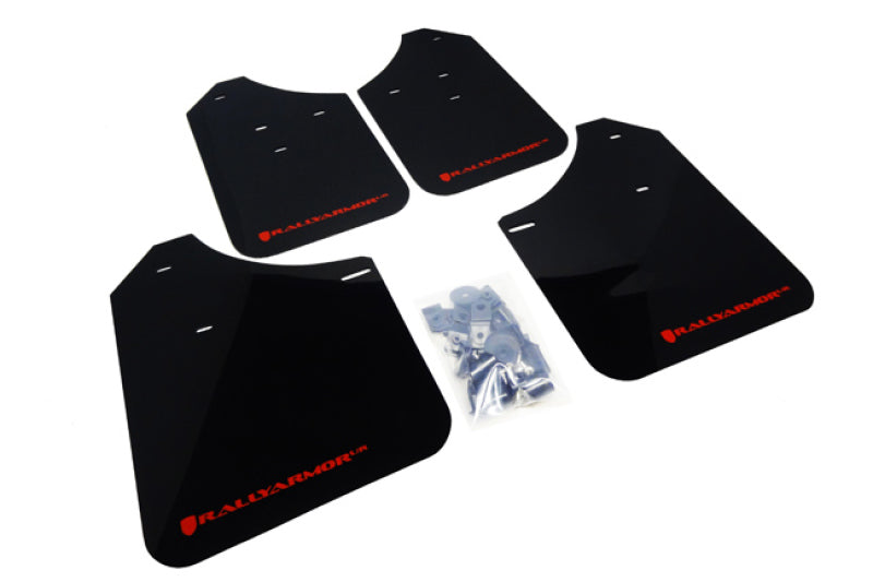 Rally Armor MF1-UR-BLK/RD 02-07 Subaru WRX/STI/RS/2.5i (Wagons Req. Mod.) Black UR Mud Flap w/Red Logo