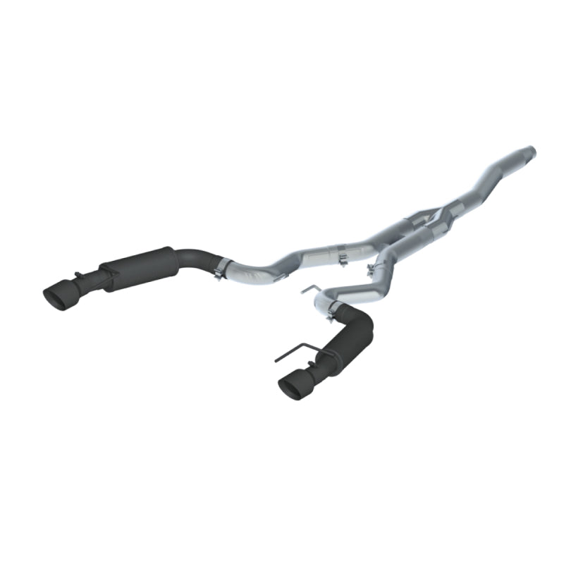 MBRP S7275BLK 15-19 Ford Mustang EcoBoost 2.3L Black 3in Cat Back Dual Split Rear Exit (Race Version)