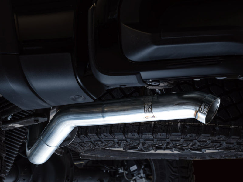 AWE Tuning 3015-31972 22-23 GMC Sierra 1500 AT4X 6.2L 0FG Catback Split Dual (Flat Bumper) - Bashguard(No Tips)
