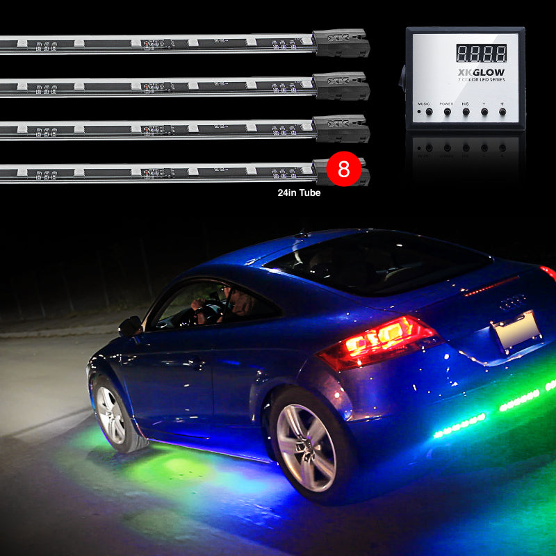 XKGLOW XK041006 XK Glow 3 Million Color LED Accent Light Car/Truck Kit 8x24In Tubes