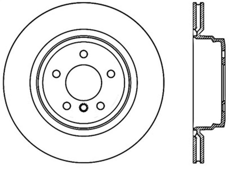 Stoptech 127.34080R StopTech 06 BMW 330 / 07-09 BMW 335 Slotted & Drilled Right Rear Rotor