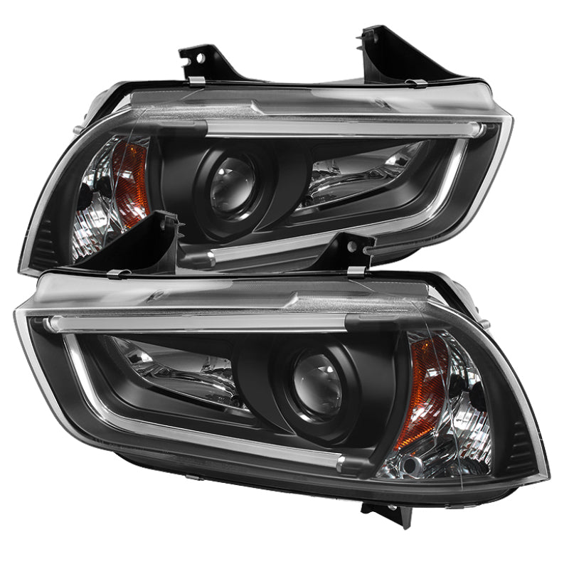 SPYDER 5074188 Spyder Dodge Charger 11-14 Projector Headlights Halogen - Light Tube DRL Blk PRO-YD-DCH11-LTDRL-BK