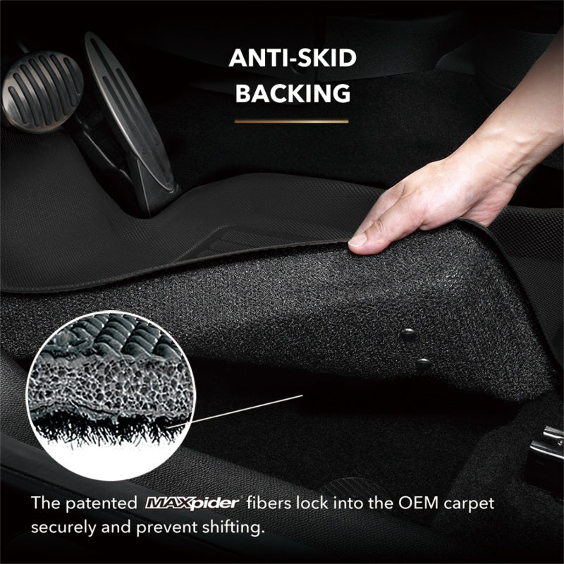 3D MAXpider L1TL04311509 2022 Tesla Model X Kagu 1st Row Floormat - Black