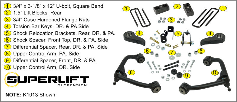 Superlift K1013 2020 Chevy Silverado 2500HD/3500HD - 3in Lift Kit w/ Shock Extensions