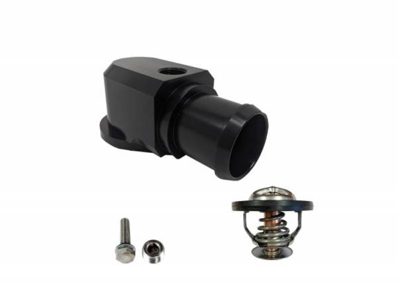 Granatelli Motor Sports 430180B Granatelli 18-19 Jeep Trackhawk Billet Thermostat Housing w/180 Deg Thermostat - Black