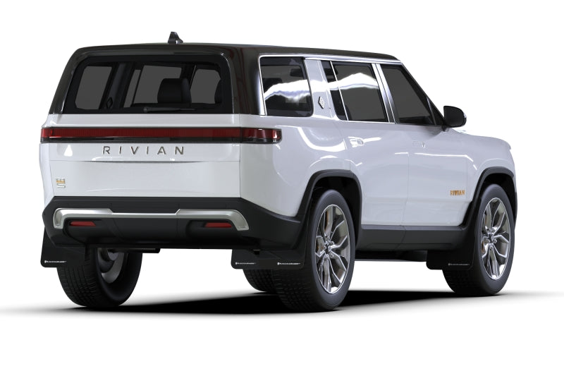 Rally Armor MF108-UR-BLK-WH 22-25 Rivian R1S Black UR Mud Flap w/White Logo