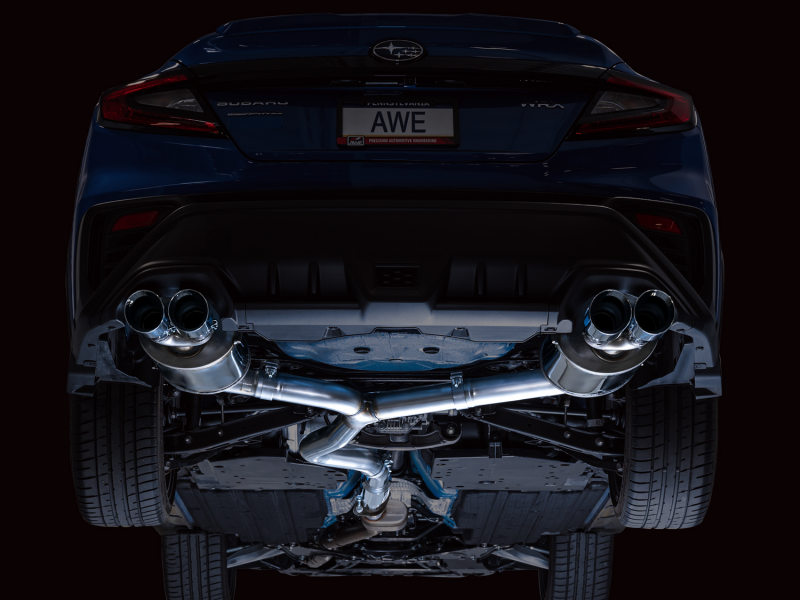 AWE Tuning 3015-42979 2022+ VB Subaru WRX Touring Edition Exhaust - Chrome Silver Tips