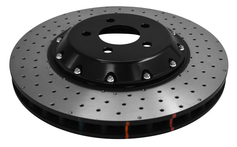 DBA DBA52166BLKXD 15-20 Ford Mustang GT Perf Package (380mm Front Rotor) Front 5000 Series Drilled Rotor w/Blk Hat