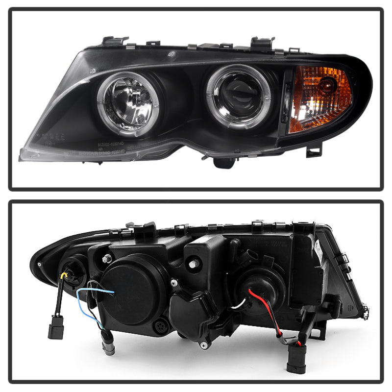 SPYDER 5042415 Spyder BMW E46 3-Series 02-05 4DR Projector Headlights 1PC LED Halo Blk PRO-YD-BMWE4602-4D-AM-BK