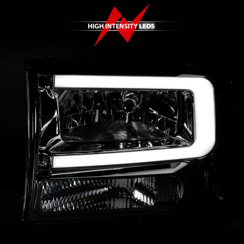 ANZO 111550 99-04 Ford F250/F350/F450/Excursion (excl. 99) Crystal Headlights - w/ Light Bar Chrome Housing
