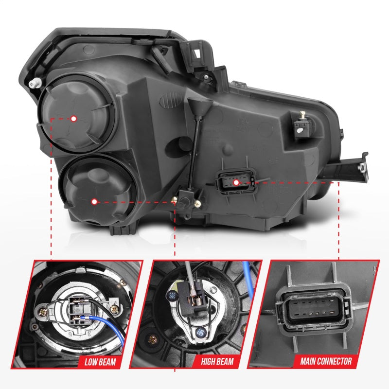 ANZO 121417 2003-2007 Cadillac Cts Projector Headlights w/ Halo Black (CCFL)