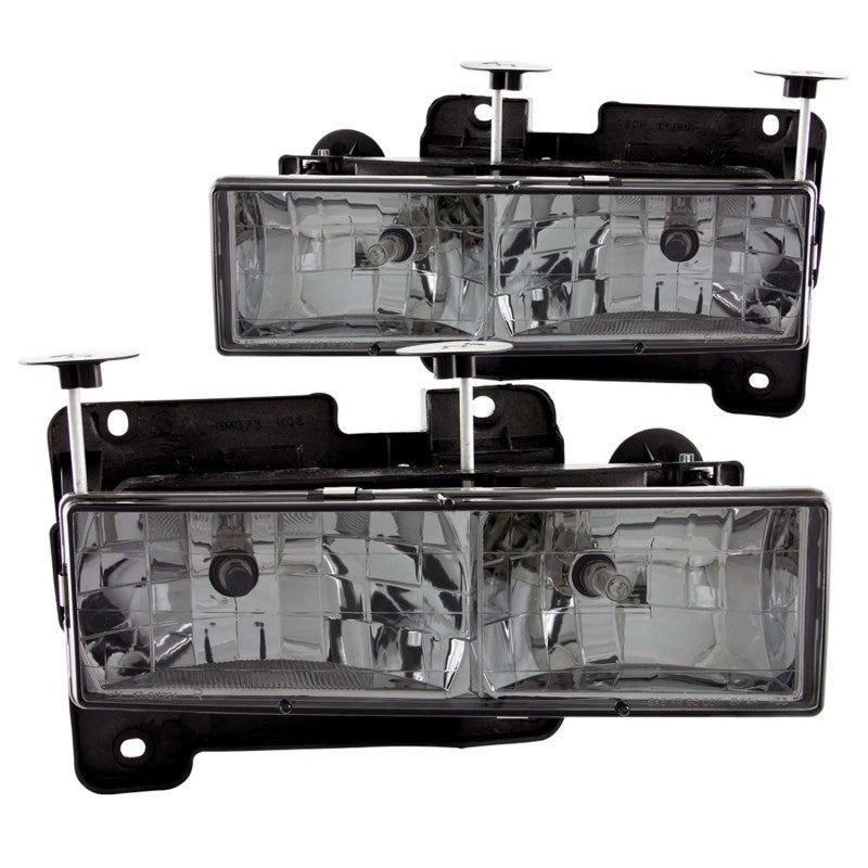 ANZO 111061 1988-1998 Chevrolet C1500 Crystal Headlights w/ Smoke Lens