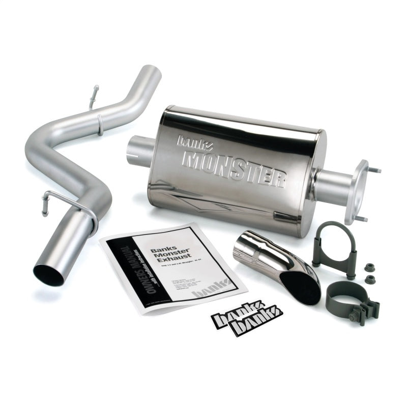 Banks Power 51311 91-95 Jeep 4.0L Wrangler Monster Exhaust System - SS Single Exhaust w/ Chrome Tip