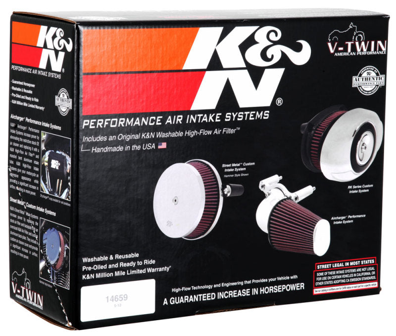 K&N Engineering 63-1125P K&N 01-11 Harley Davidson FX / FL AirCharger Performance Intake Kit