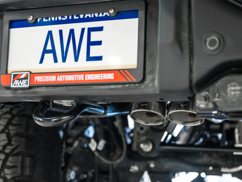 AWE Tuning 3025-31327 22-24 Ford Bronco Raptor 4WD Dual BashGuards Cat-Back SwitchPath Exhaust (No Tips)