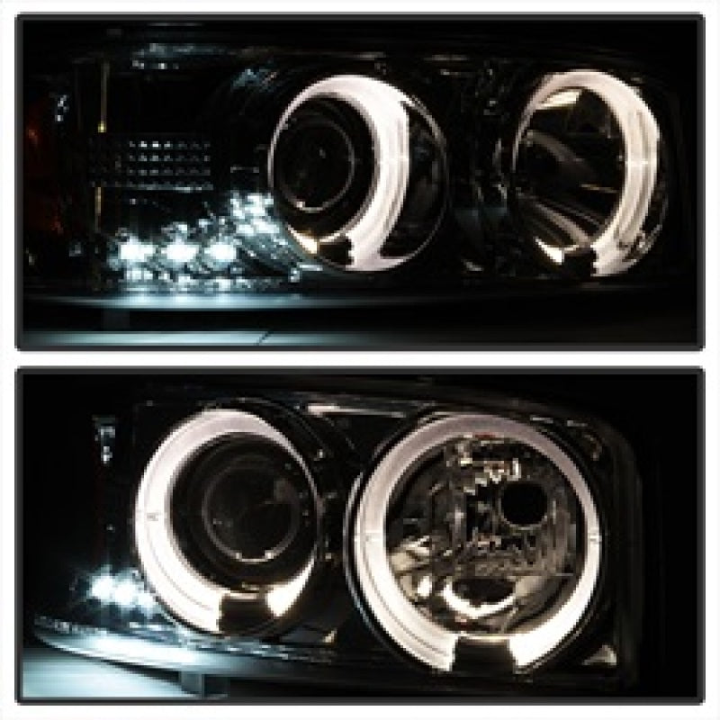 SPYDER 5009371 Spyder GMC Sierra 1500/2500/3500 99-06 Projector Headlights LED Halo LED Smoke PRO-YD-CDE00-HL-SMC