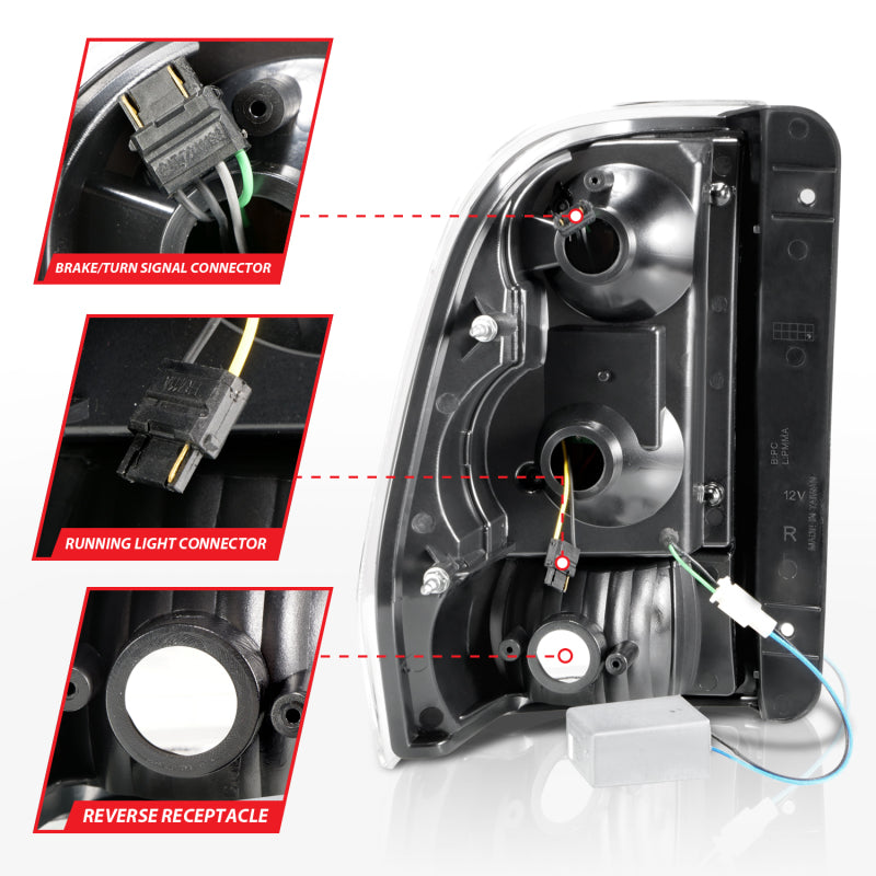 ANZO 311372 2002-2009 Chevrolet Trailblazer LED Tail Lights w/ Light Bar Black Housing Smoke Lens