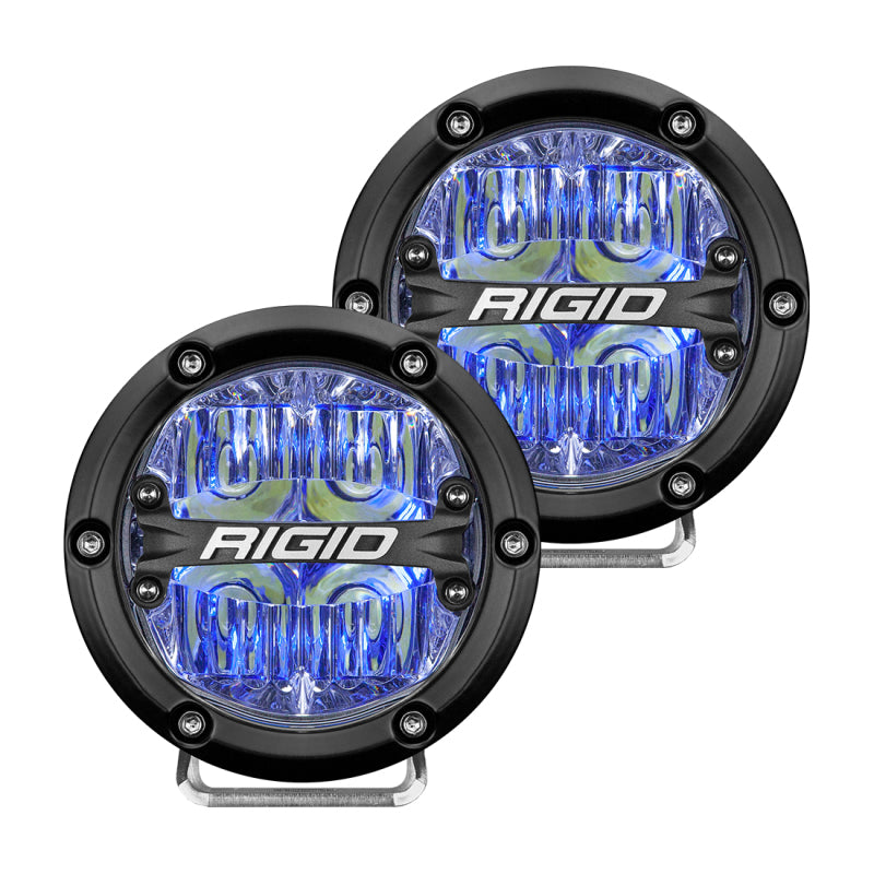 Rigid Industries 36119 360-Series 4in LED Off-Road Drive Beam - Blue Backlight (Pair)
