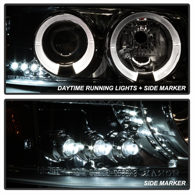 SPYDER 5009371 Spyder GMC Sierra 1500/2500/3500 99-06 Projector Headlights LED Halo LED Smoke PRO-YD-CDE00-HL-SMC