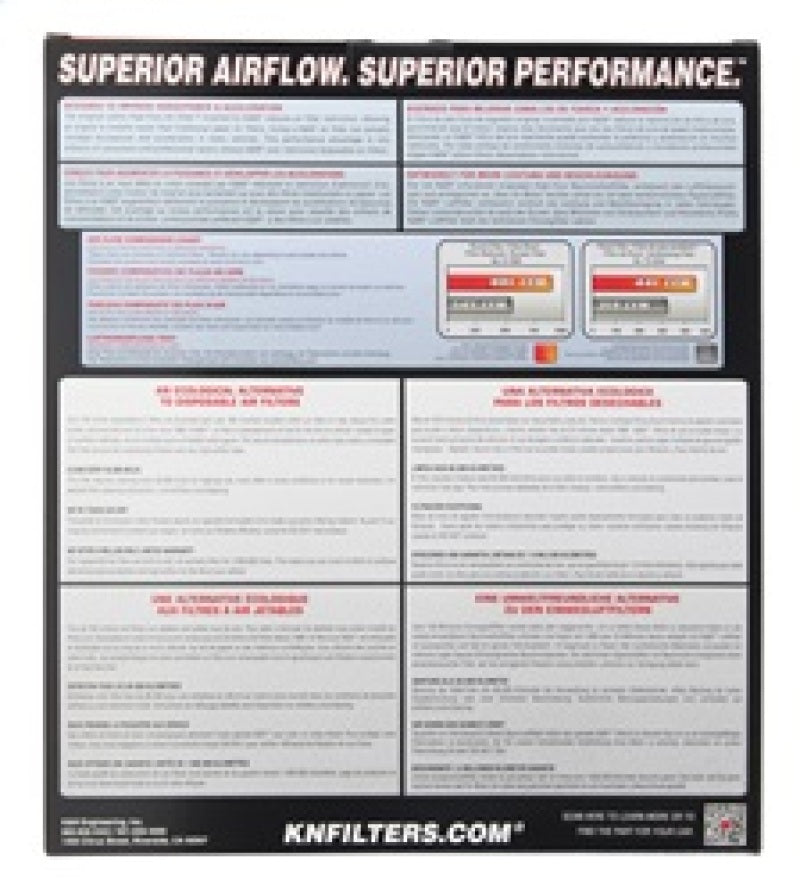 K&N Engineering 33-2434 K&N 10 Chevy Camaro 3.6/6.2L Drop In Air Filter