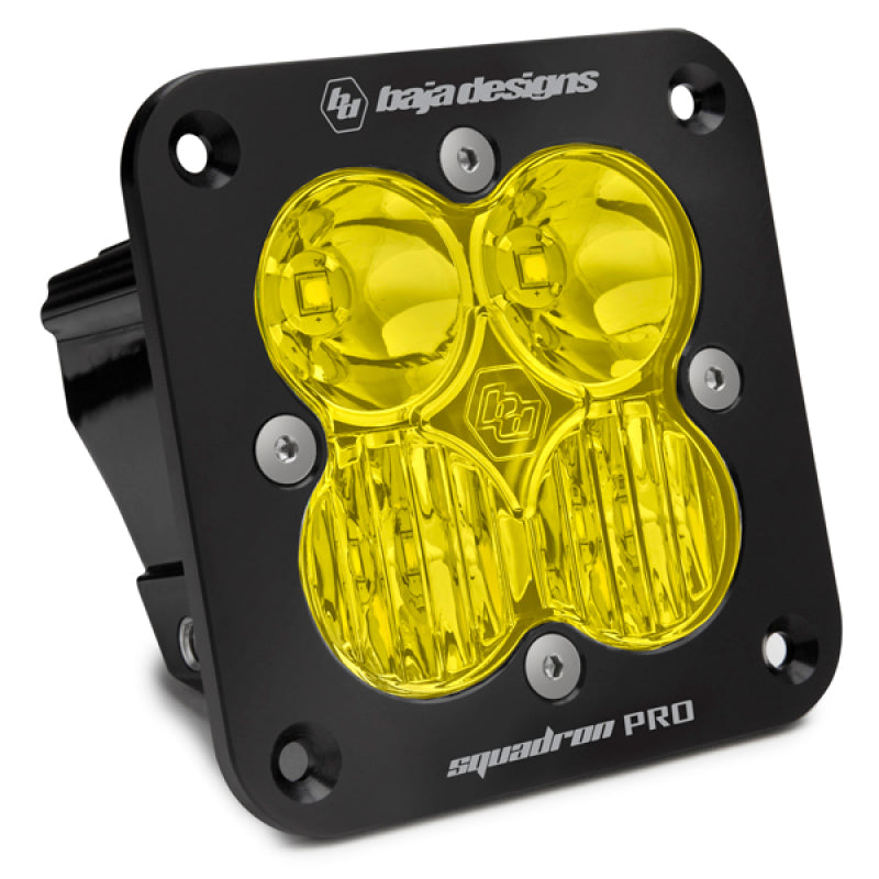 Baja Designs 491013 Squadron Pro Flush Mount Black Driving/Combo Pattern LED Light Pod - Amber