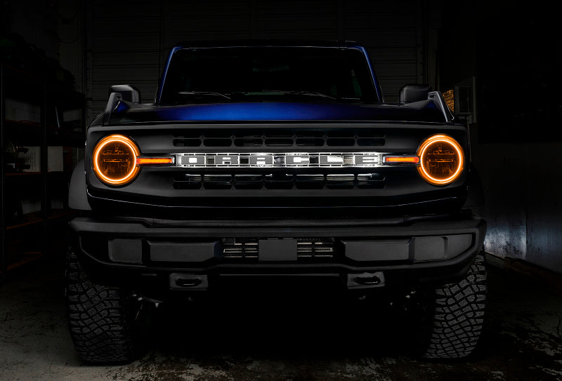 ORACLE Lighting 1471-330 Oracle 21-22 Ford Bronco Headlight Halo Kit w/DRL Bar - Base Headlights -w/RF Cntrl SEE WARRANTY