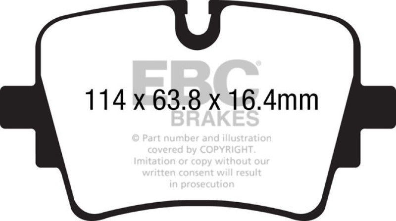 EBC DP42192R 14+ Jaguar F-Type (Cast Iron Rotors Only) 5.0 Supercharged (490) Yellowstuff Rear Brake Pads