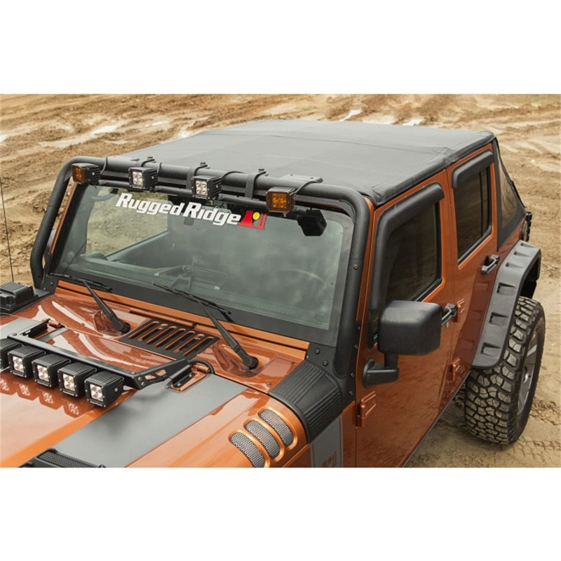 Rugged Ridge 13750.38 Bowless Soft Top Black Diamond 4-Door 07-18 Jeep Wrangler JK