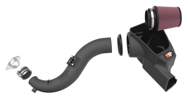 K&N Engineering 63-2627 K&N 2024 Ford Mustang Ecoboost L4-2.3L F/L Turbo AirCharger - Cold Air Intake System