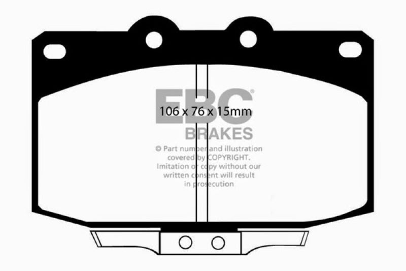 EBC DP4763R 86-89 Mazda RX7 2.4 (1.3 Rotary)(Vented Rear Rotors) Yellowstuff Front Brake Pads