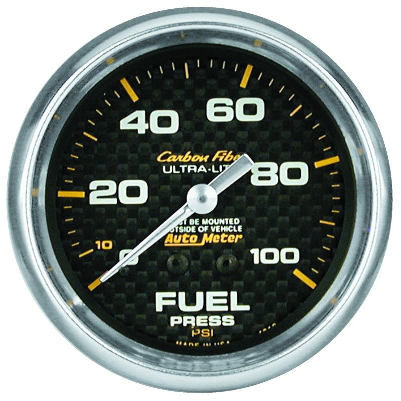 AutoMeter 4811 Autometer Carbon Fiber 66.7mm 0-15 PSI W/O ISO Fuel Pressure Gauge