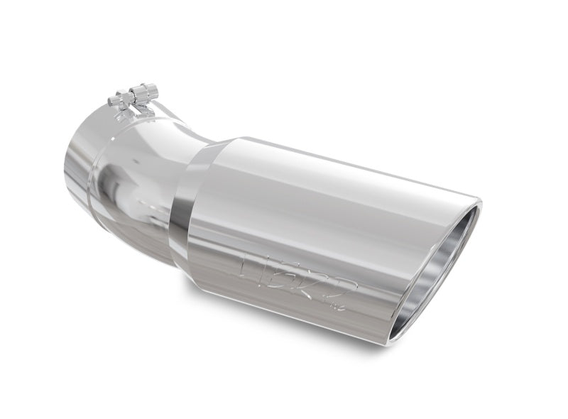 MBRP T5154 Universal Tip 6in OD 5in Inlet 15.5in Length 30 Deg Bend Angled Rolled End T304