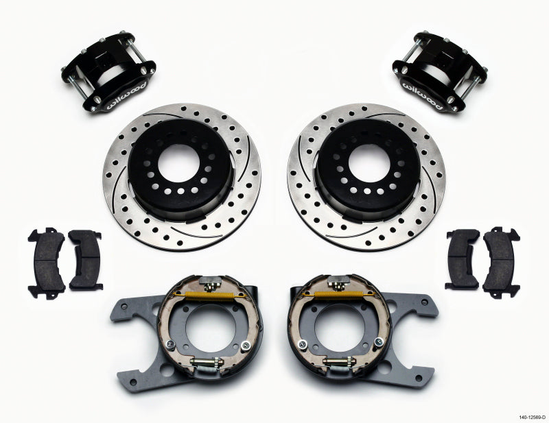 Wilwood 140-12569-D D154 P/S Park Brake Kit Drilled Chevy C-10 2.42 Offset 5-lug
