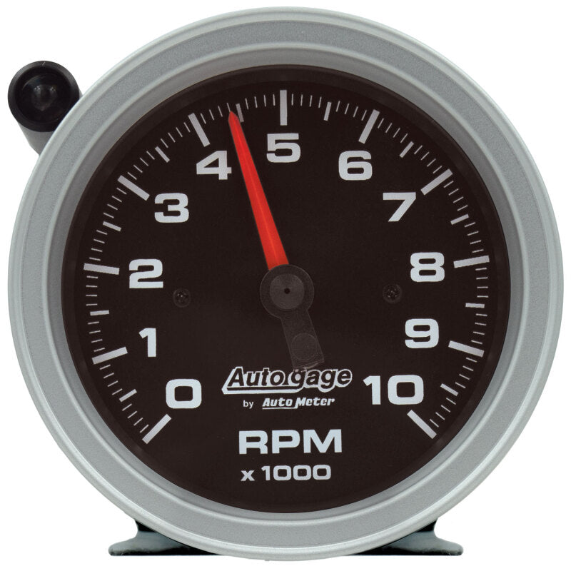 AutoMeter 233908 Tachometer Gauge 10K RPM 3 3/4in Pedestal w/Ext. Shift-Light - Black Dial/Black Case